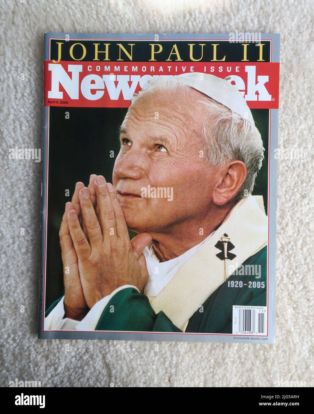 Vintage 11 Aprile 2005 copertina rivista 'Newsweek', USA Foto Stock