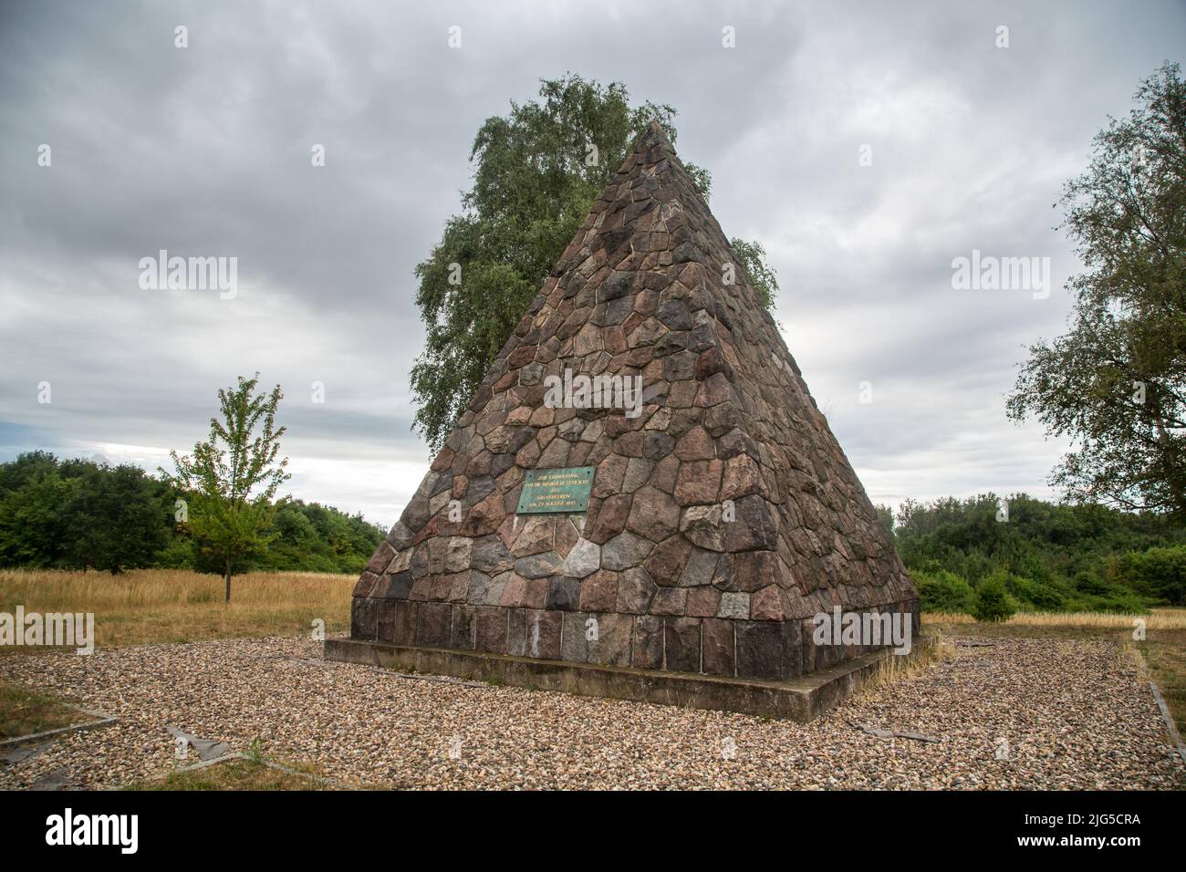 Bülow-Pyramide (piramide di Bülow), zur Erinnerung an die Schlacht bei Großbeeren gegen die napoleonischen Trupen am 23. Agosto 1813, Großbeeren, Germania Foto Stock