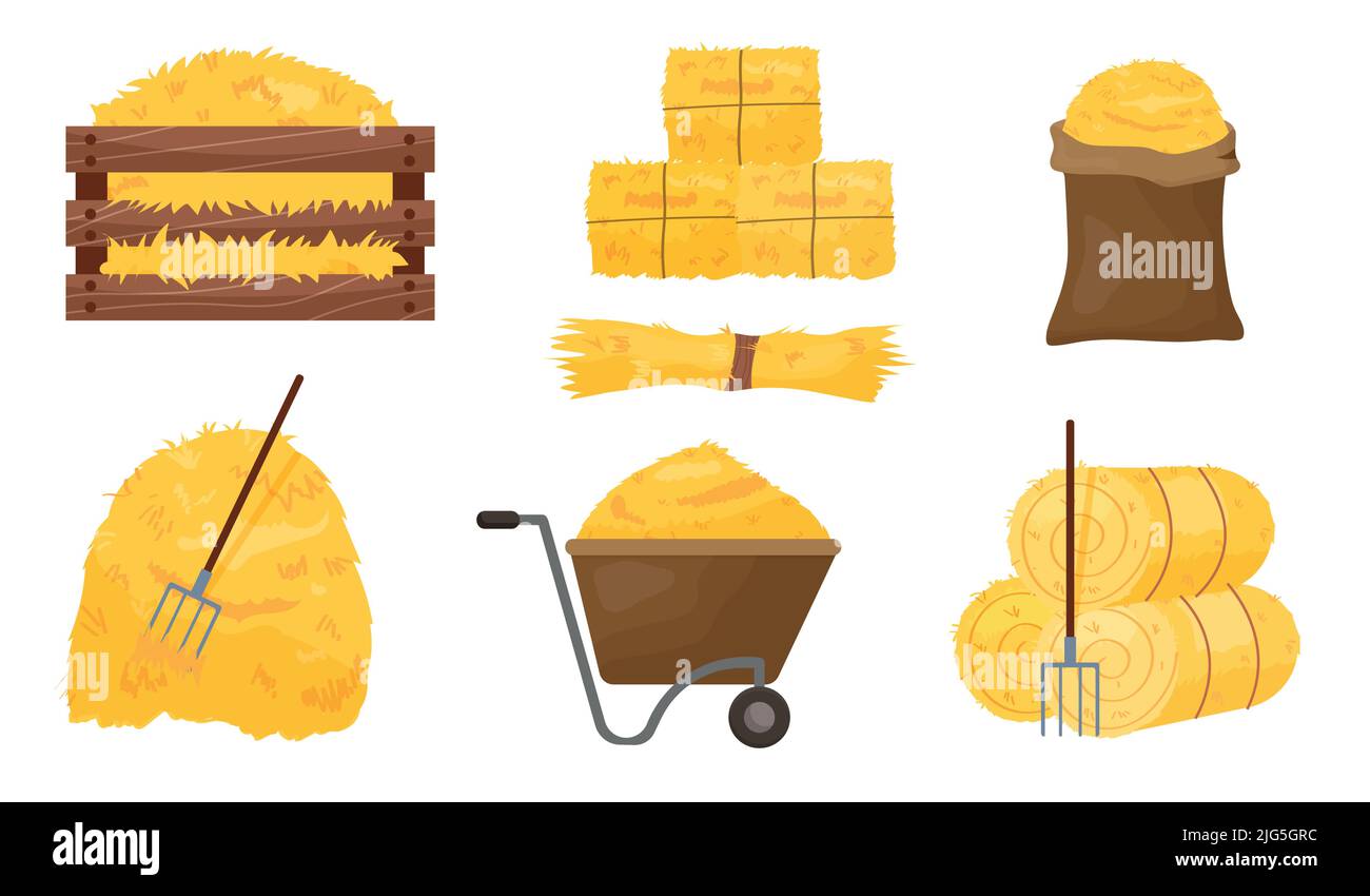 Set di balle di fieno Illustrazione Vettoriale