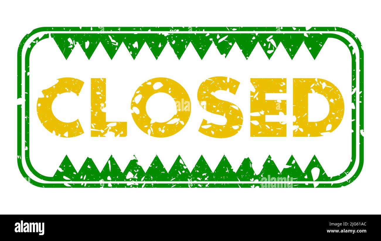 Semplice timbro in gomma vintage con testo chiuso. Illustrazione Vettoriale