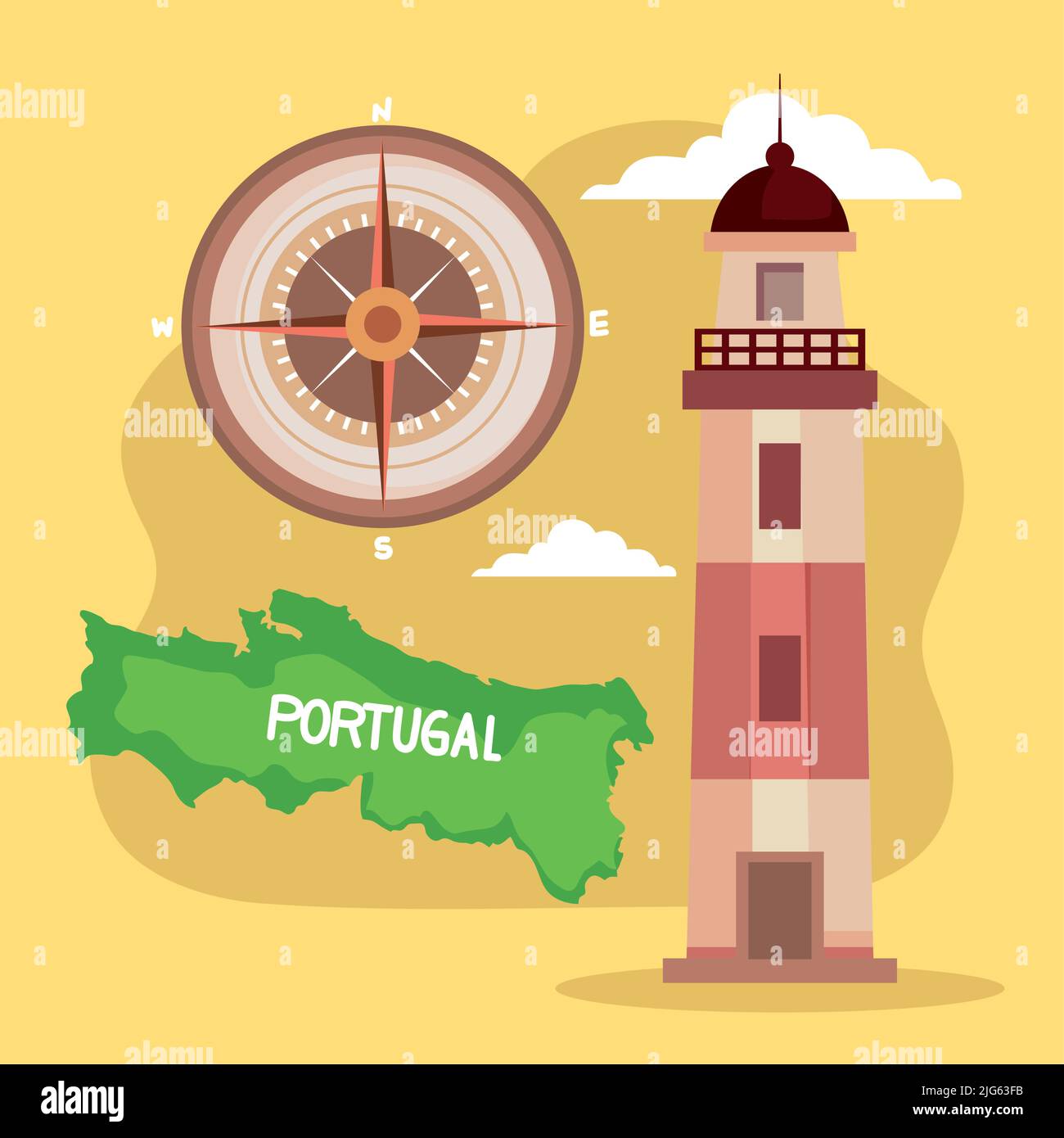 scritta portogallo con mappa Illustrazione Vettoriale