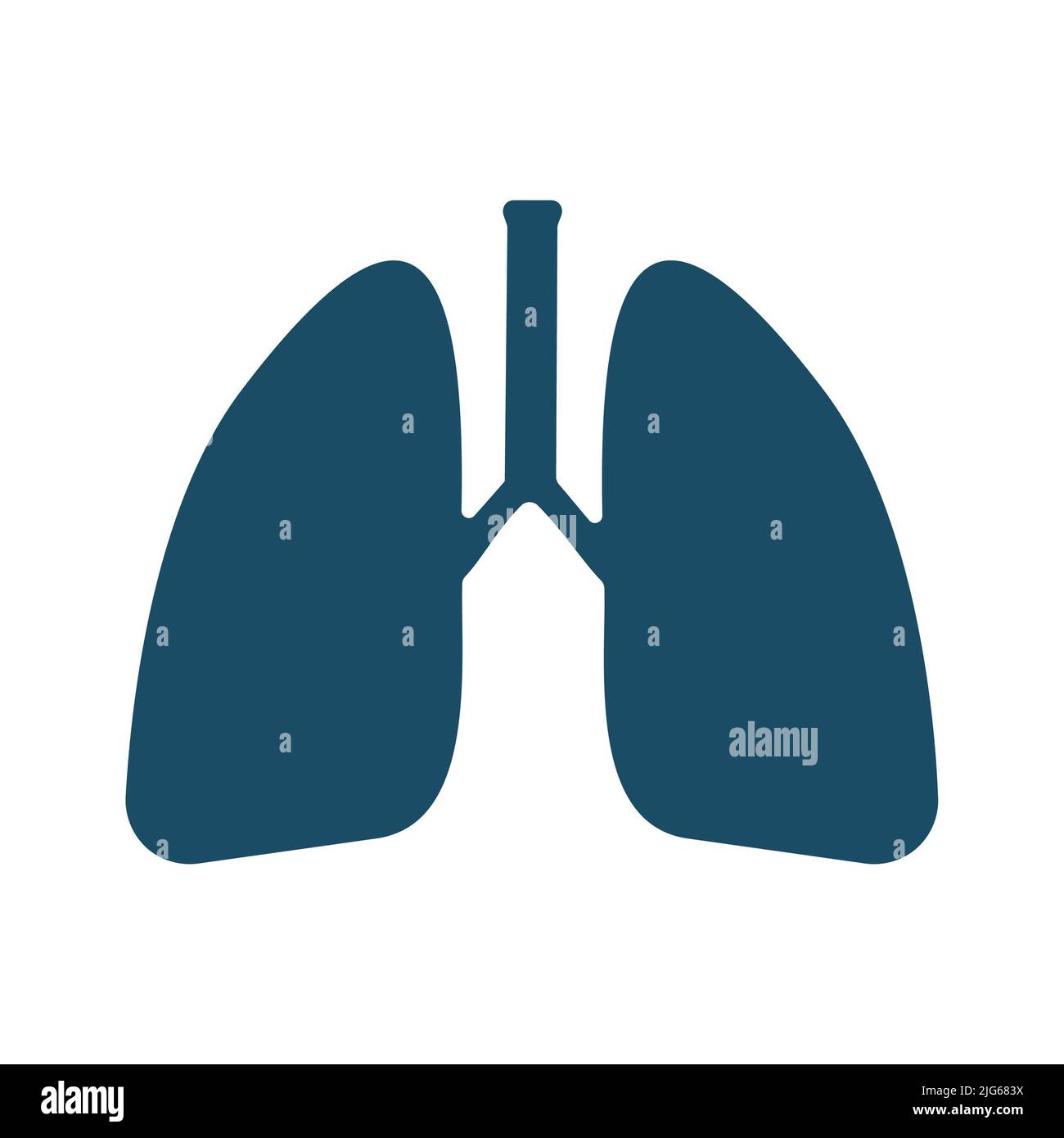 Icona dei polmoni piatti blu scuro di alta qualità. Pittogramma, serie di icone, illustrazione. Utile per siti Web, banner, biglietti d'auguri, app e post sui social media. Foto Stock