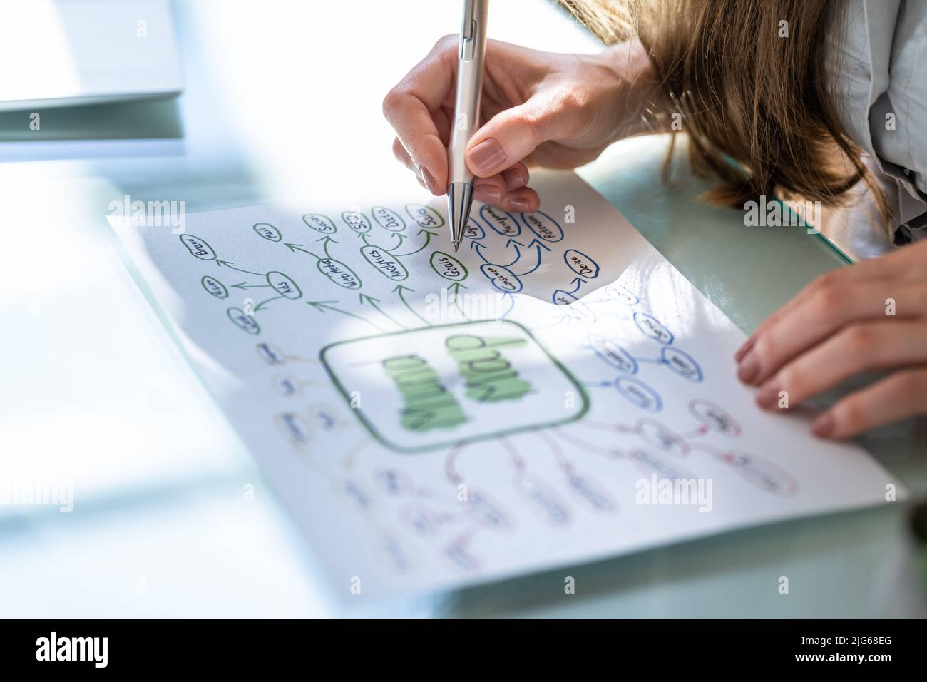 Business Mind Mapping e Brainstorming. Formazione Mindmap Foto Stock