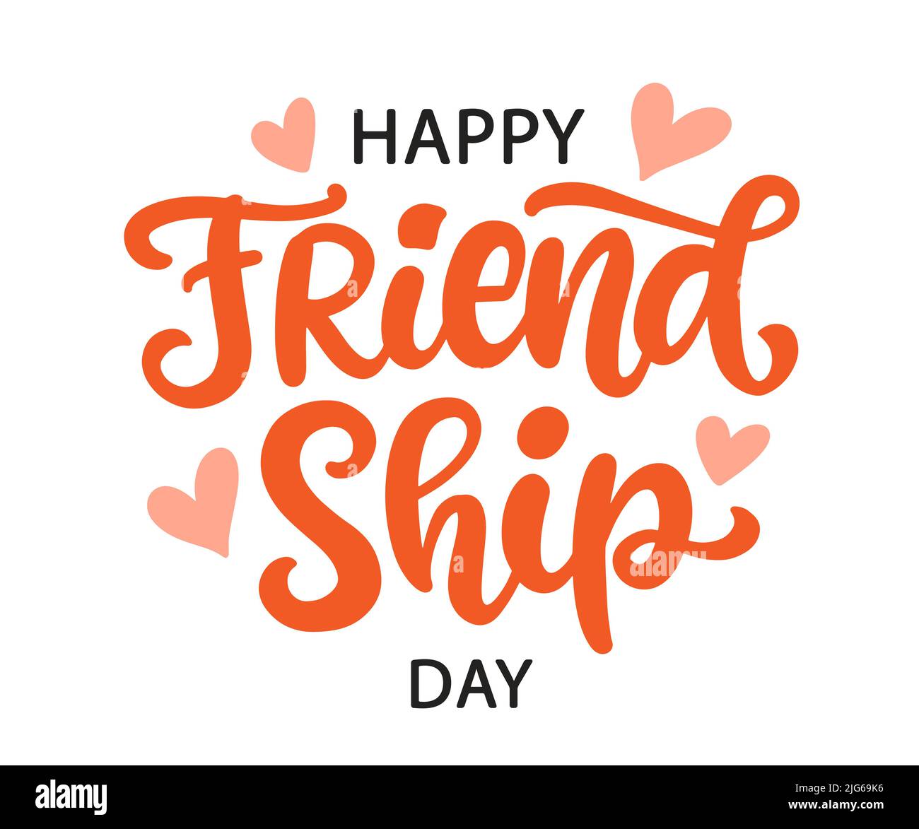 Frase scritta della mano del giorno dell'amicizia Illustrazione Vettoriale