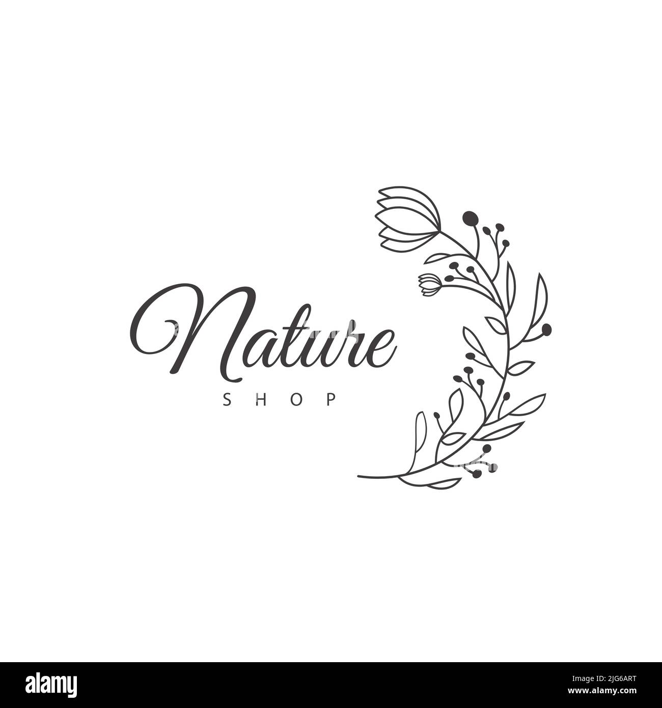Logo Vector flower per assistenza sanitaria, fiorista, fotografia, matrimonio, fiorista, cosmetici, spa e benessere, salone di bellezza Illustrazione Vettoriale