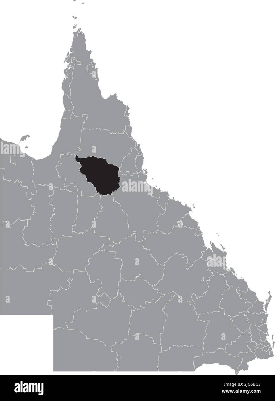 Mappa di localizzazione della SHIRE OF ETHERIDGE, QUEENSLAND Illustrazione Vettoriale