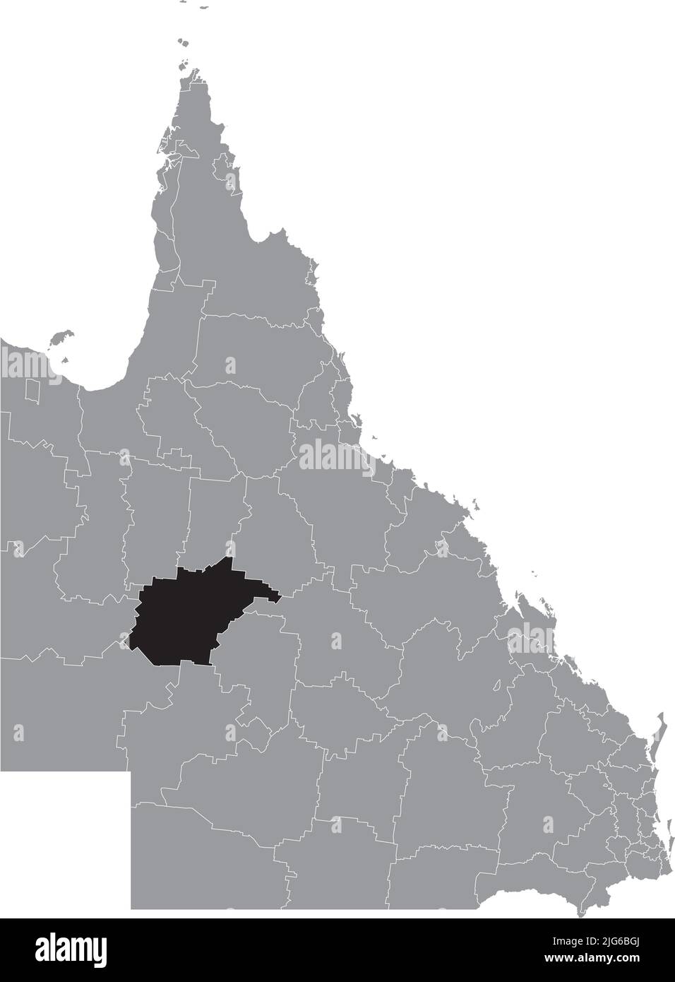 Mappa di localizzazione della SHIRE OF WINTON, QUEENSLAND Illustrazione Vettoriale
