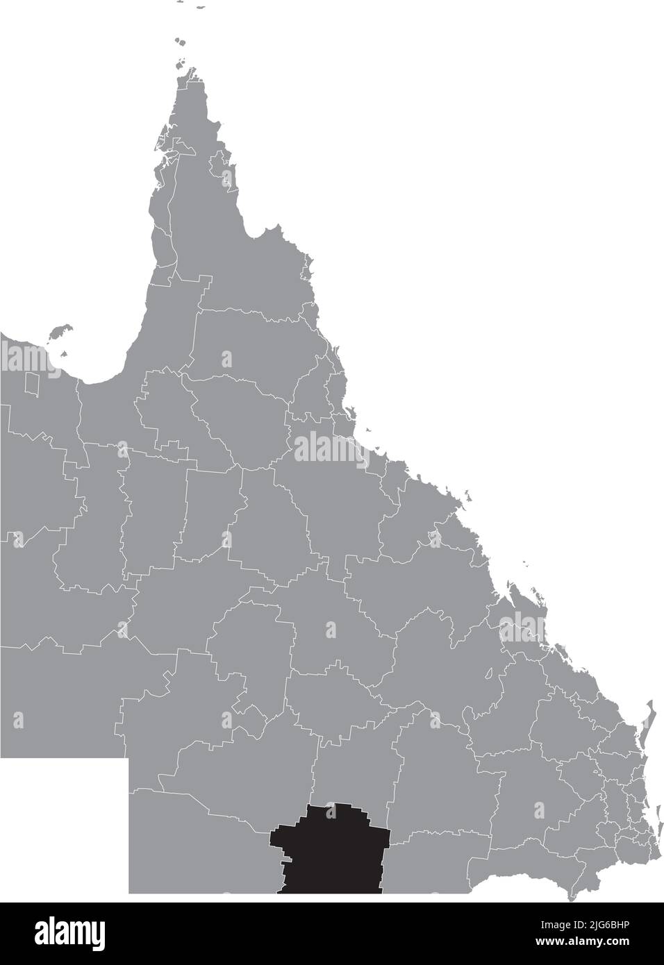 Mappa di localizzazione della SHIRE DI PAROO, QUEENSLAND Illustrazione Vettoriale