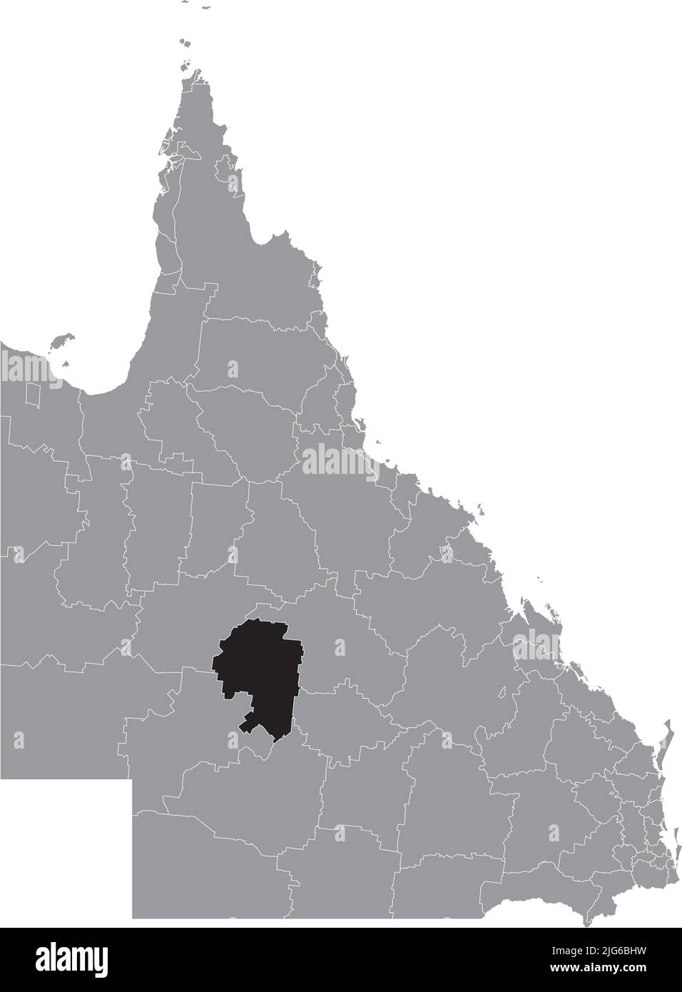 Mappa di localizzazione della REGIONE DI LONGREACH, QUEENSLAND Illustrazione Vettoriale