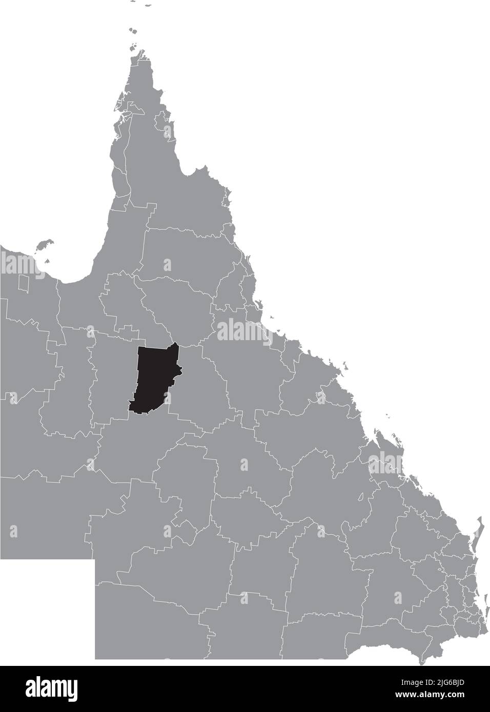 Mappa di localizzazione della SHIRE DI RICHMOND, QUEENSLAND Illustrazione Vettoriale