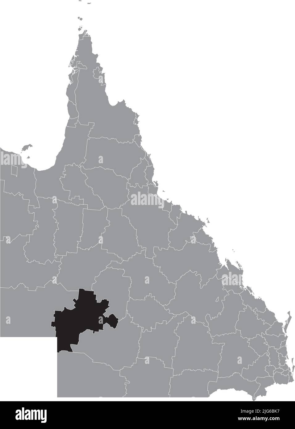 Mappa di localizzazione della SHIRE DI BARCOO, QUEENSLAND Illustrazione Vettoriale