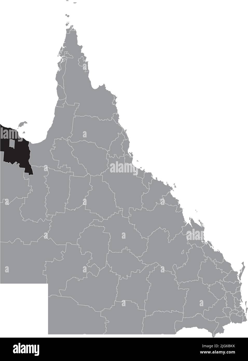 Mappa di localizzazione della SHIRE DI BURKE, QUEENSLAND Illustrazione Vettoriale