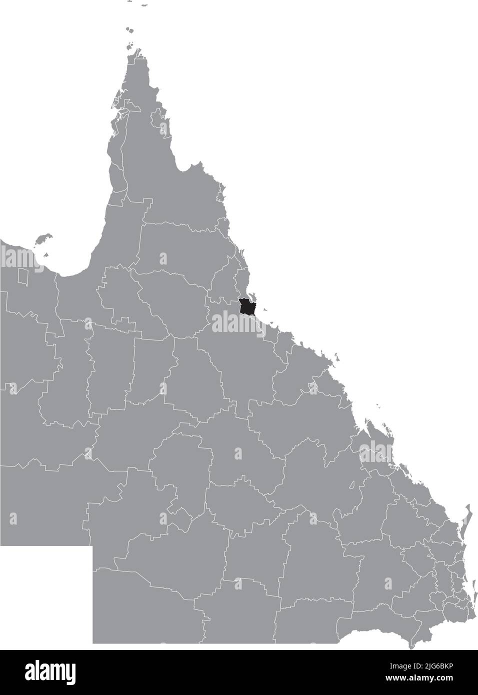 Mappa di localizzazione della SHIRE DI HINCHINBROOK, QUEENSLAND Illustrazione Vettoriale