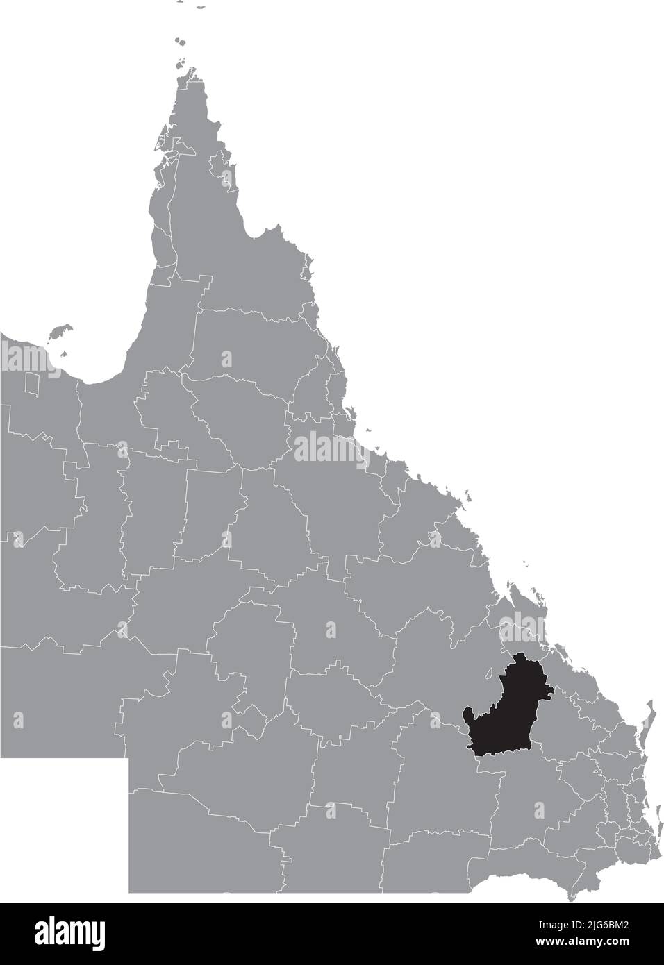 Mappa di localizzazione della SHIRE OF BANANA, QUEENSLAND Illustrazione Vettoriale