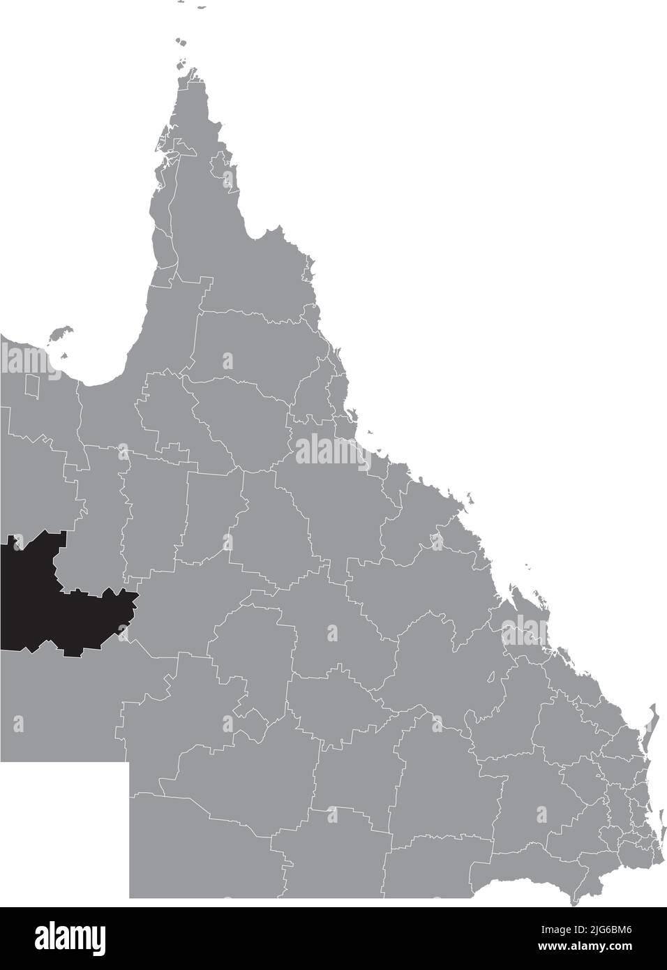 Mappa di localizzazione della SHIRE DI BOULIA, QUEENSLAND Illustrazione Vettoriale