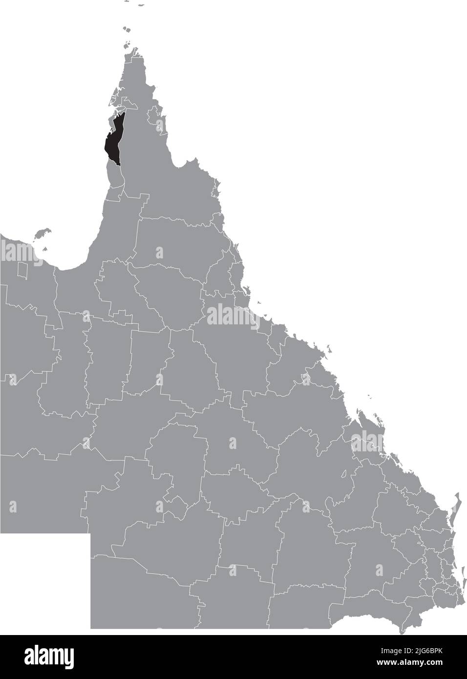 Mappa di localizzazione della SHIRE DI AURUKUN, QUEENSLAND Illustrazione Vettoriale