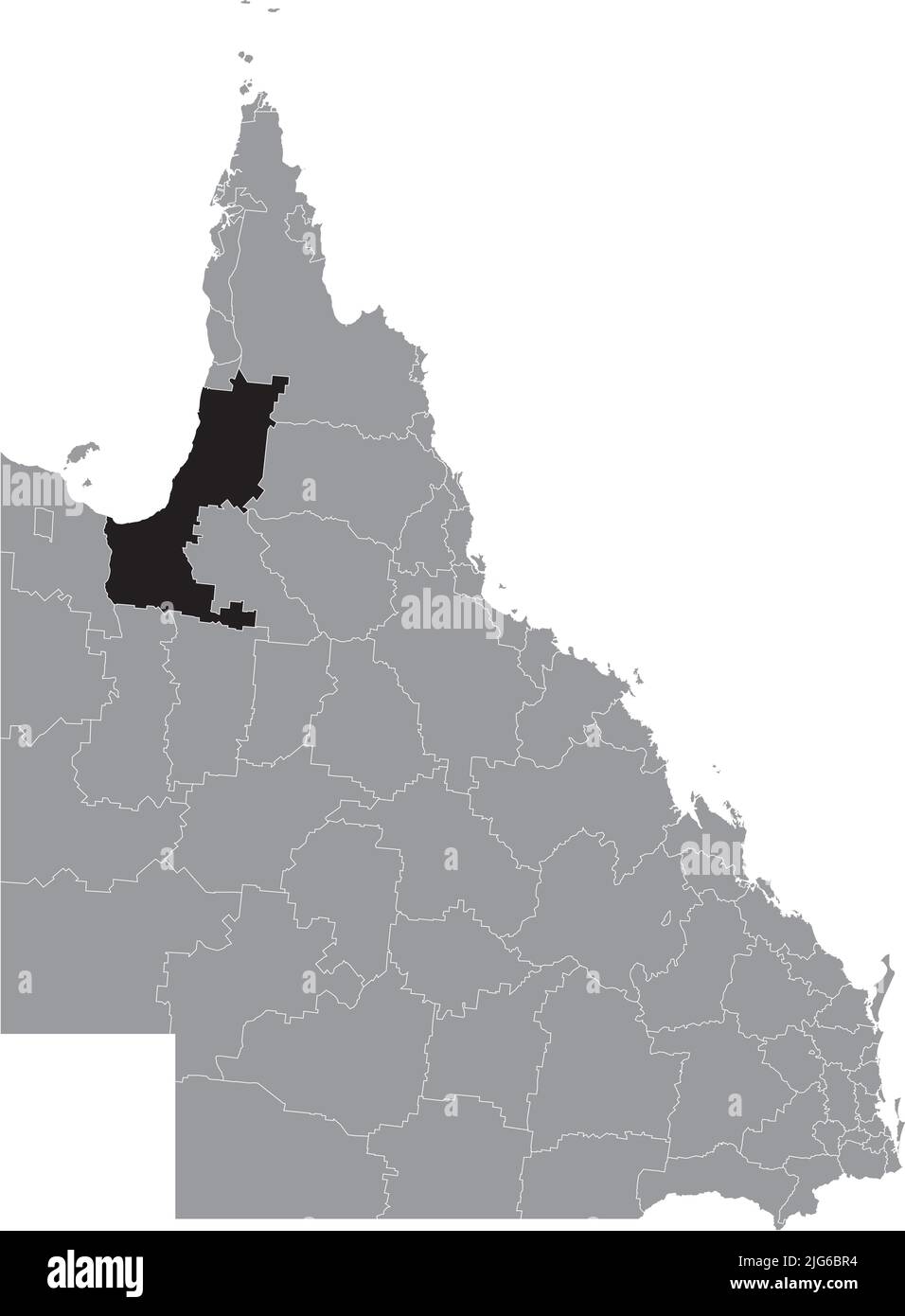 Mappa di localizzazione della SHIRE DI CARPENTARIA, QUEENSLAND Illustrazione Vettoriale