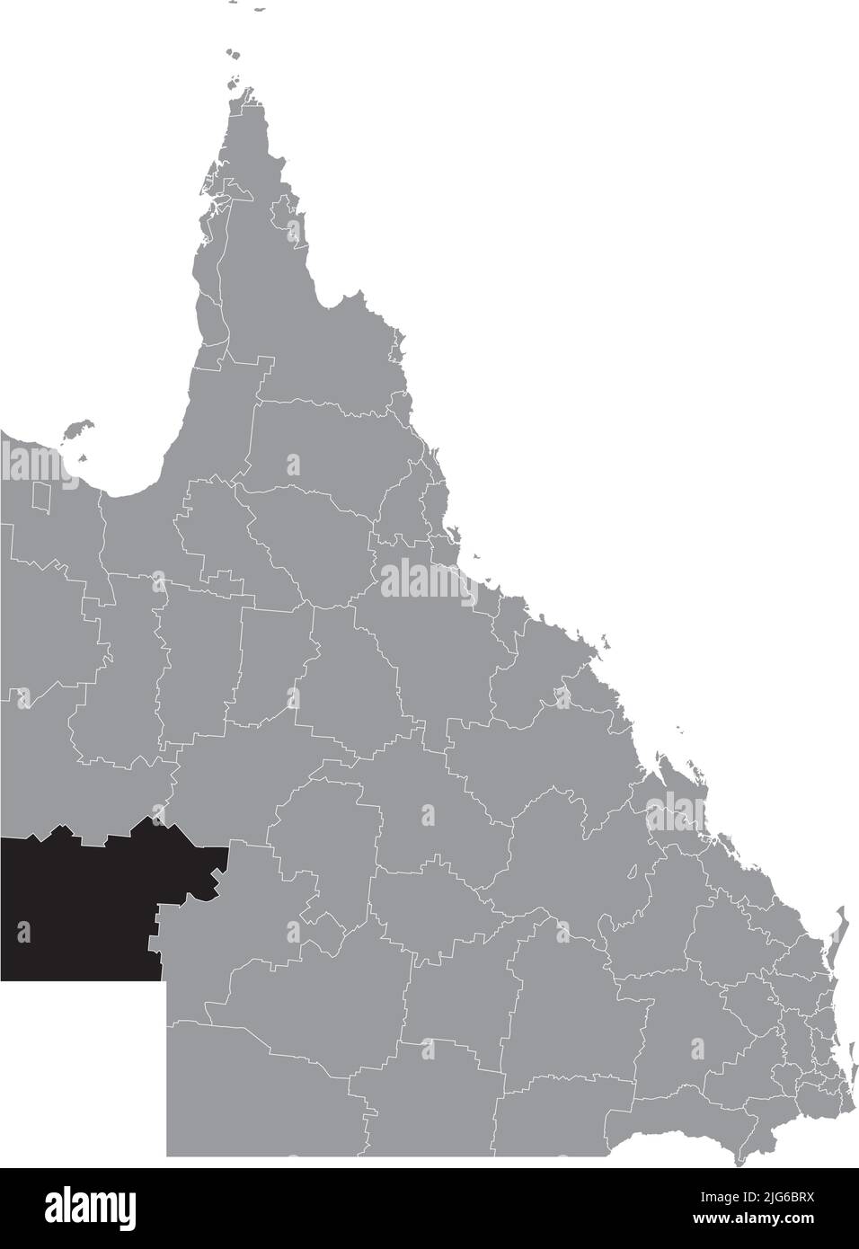 Mappa di localizzazione della SHIRE DI DIAMANTINA, QUEENSLAND Illustrazione Vettoriale