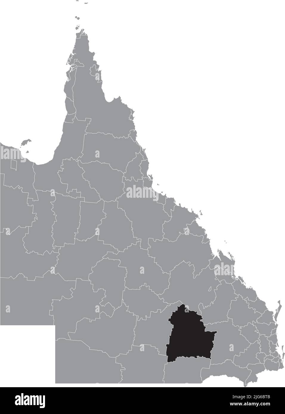 Mappa di localizzazione DELLA REGIONE MARANOA, QUEENSLAND Illustrazione Vettoriale
