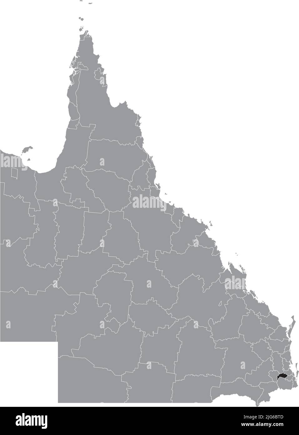 Mappa di localizzazione della CITTÀ DI IPSWICH, QUEENSLAND Illustrazione Vettoriale