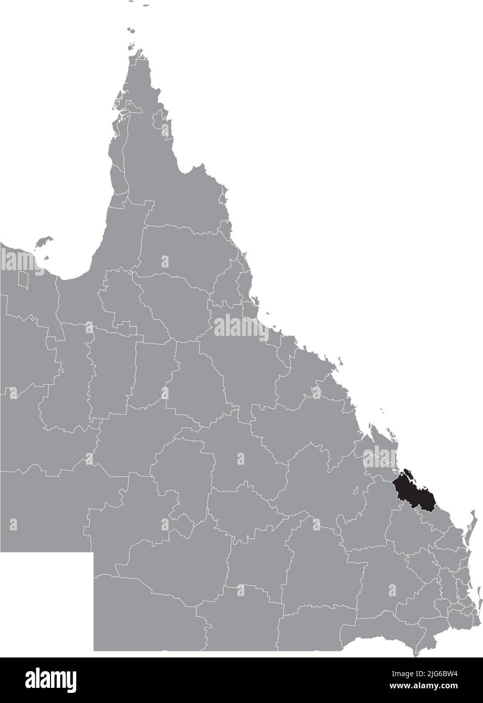 Mappa di localizzazione della REGIONE DI GLADSTONE, QUEENSLAND Illustrazione Vettoriale