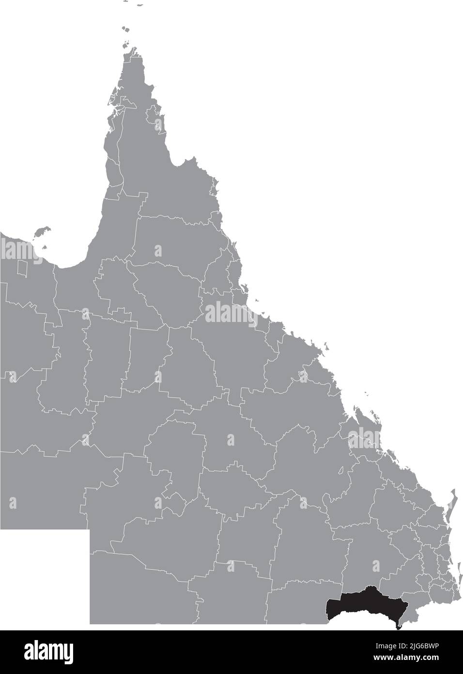 Mappa di localizzazione DELLA REGIONE DI GOONDIWINDI, QUEENSLAND Illustrazione Vettoriale