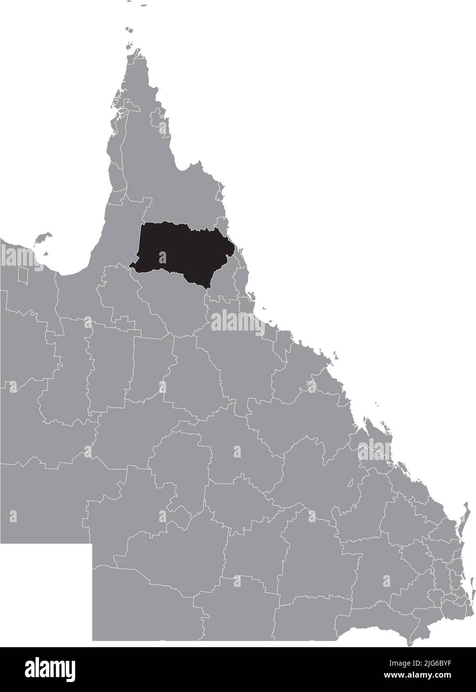 Mappa di localizzazione della SHIRE DI MAREEBA, QUEENSLAND Illustrazione Vettoriale