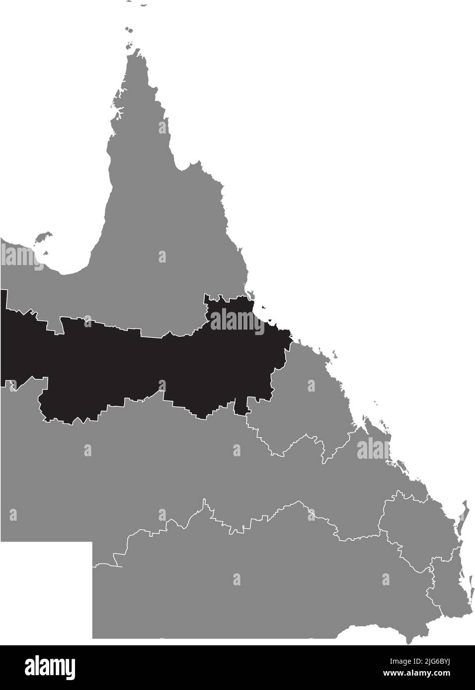 Mappa di localizzazione della REGIONE NORD, QUEENSLAND Illustrazione Vettoriale