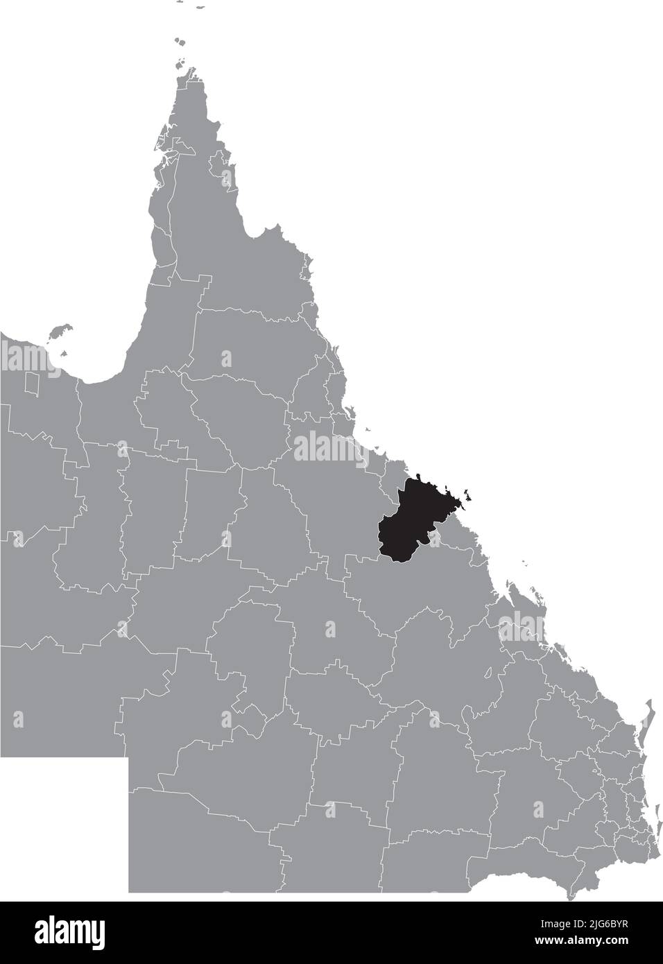 Mappa di localizzazione della REGIONE DI WHITSUNDAY, QUEENSLAND Illustrazione Vettoriale
