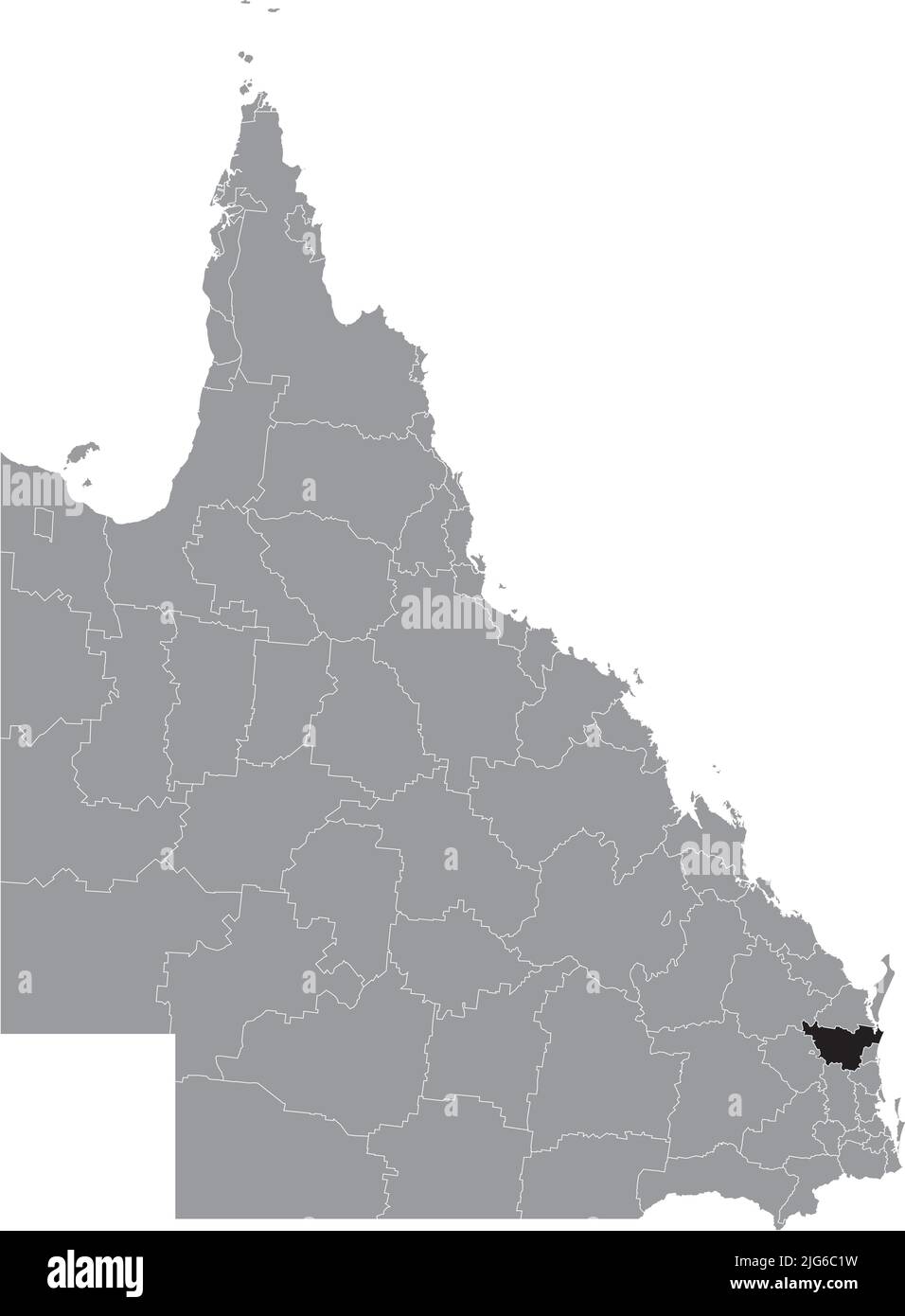 Mappa di localizzazione della REGIONE DI GYMPIE, QUEENSLAND Illustrazione Vettoriale