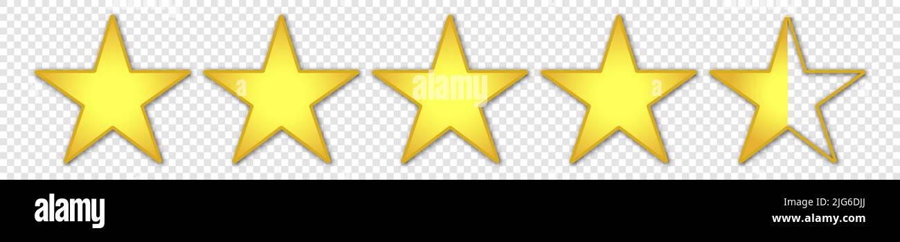 Classificazione a stelle impostata in formato vettoriale Illustrazione Vettoriale