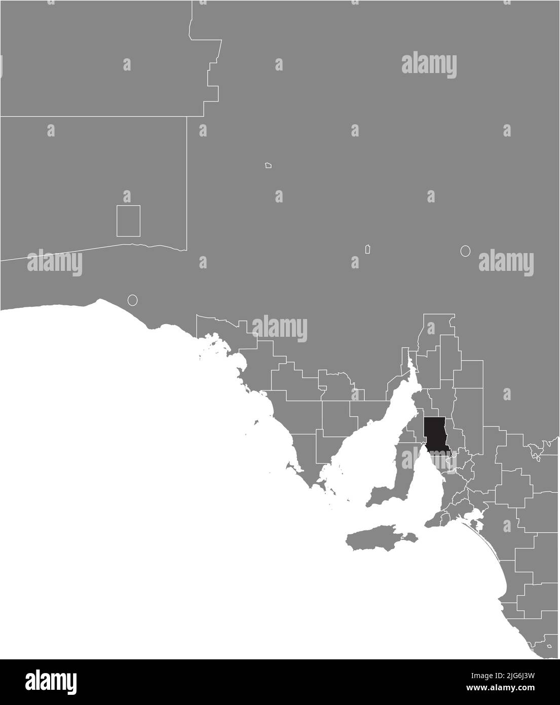 Mappa di localizzazione del CONSIGLIO REGIONALE DI WAKEFIELD, AUSTRALIA DEL SUD Illustrazione Vettoriale