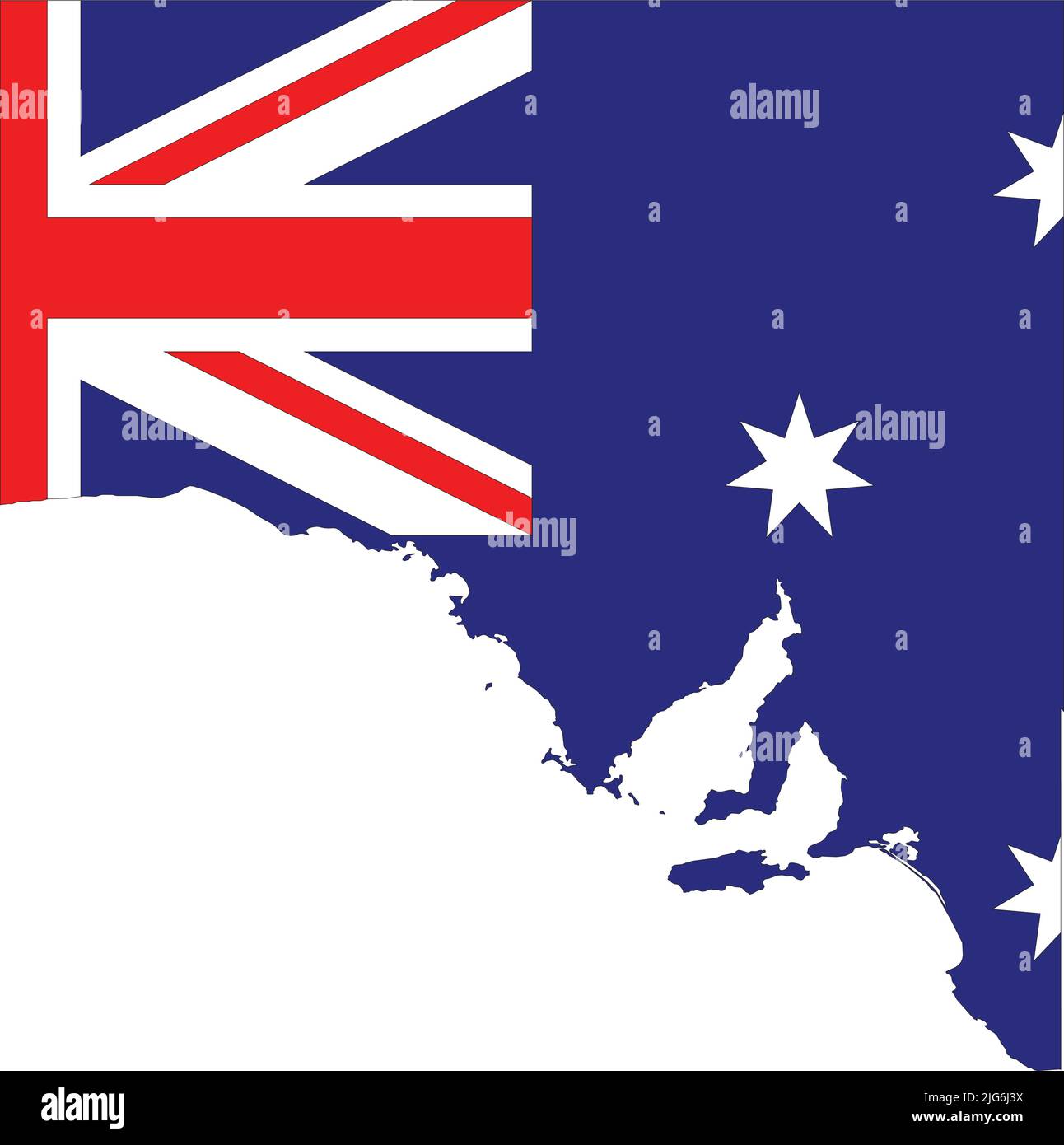 Mappa della bandiera DELL'AUSTRALIA DEL SUD Illustrazione Vettoriale