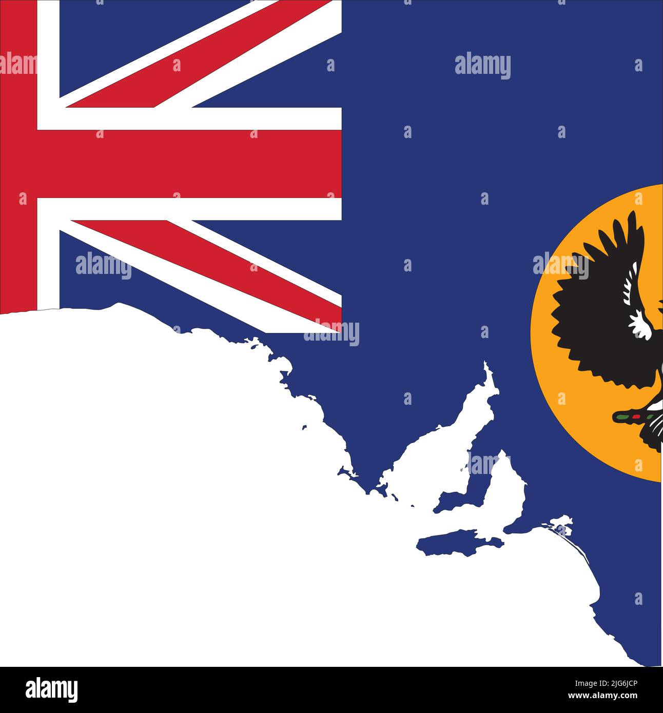 Mappa della bandiera DELL'AUSTRALIA DEL SUD Illustrazione Vettoriale