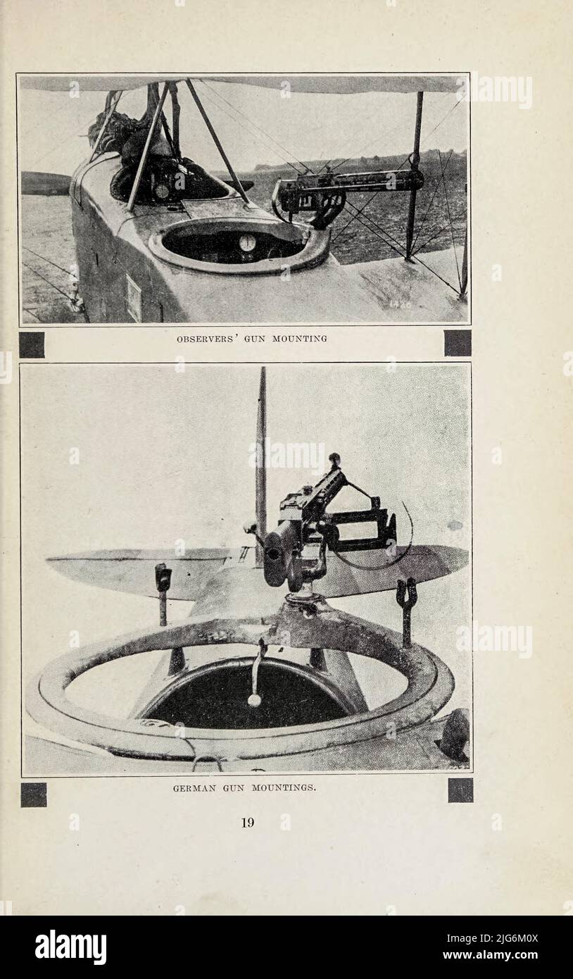 Montaggio della pistola a macchina tedesca dal libro ' Aviation in Canada, 1917-1918 ' di Alan Sullivan, Data di pubblicazione 1919 Editore Toronto, CAN., stampato da Rous & Mann Limited Foto Stock
