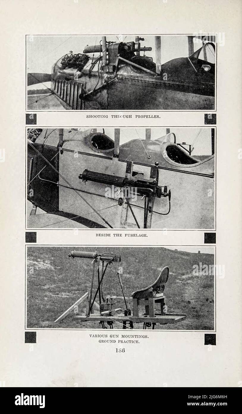 Vari metodi di montaggio di Machine Gun dal libro ' Aviation in Canada, 1917-1918 ' di Alan Sullivan, Data di pubblicazione 1919 Editore Toronto, CAN., stampato da Rous & Mann Limited Foto Stock
