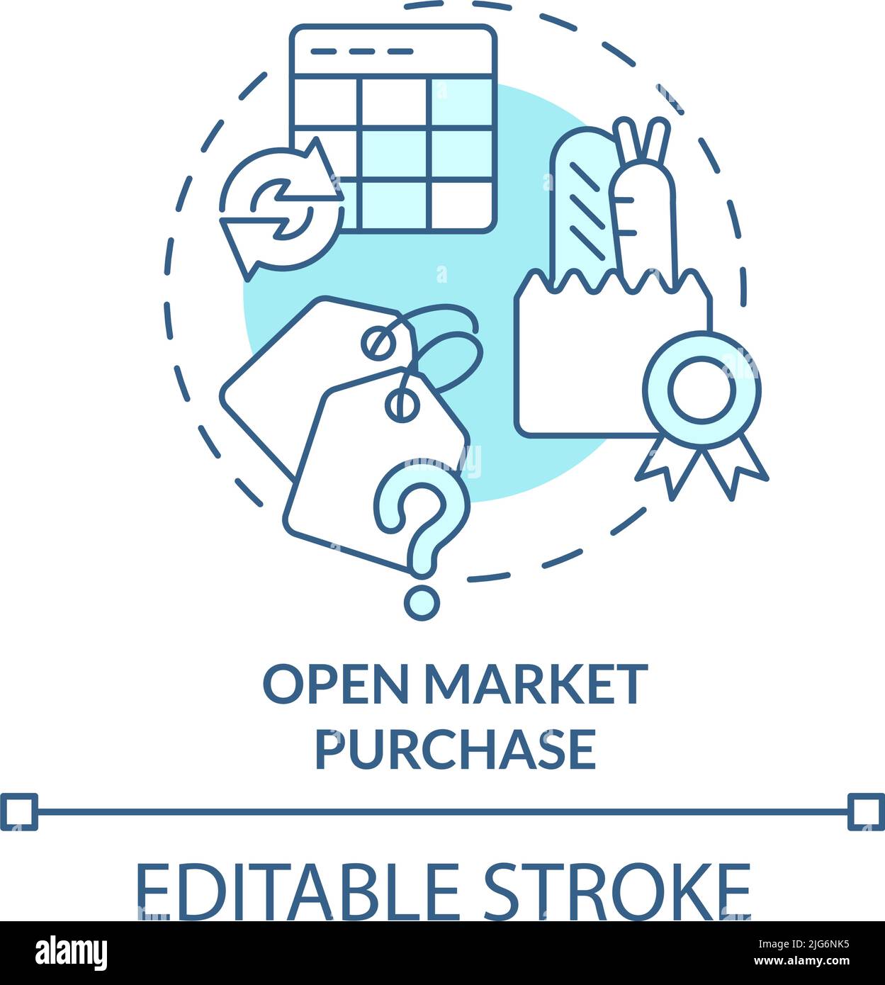 Icona di concetto turchese di acquisto di mercato aperto Illustrazione Vettoriale