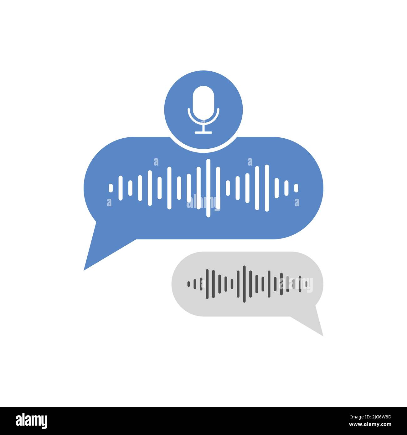 Icona a forma di cupola del messaggio vocale piatta. Illustrazione vettoriale dell'onda sonora della chat su sfondo isolato. Concetto di business di insegna audio. Illustrazione Vettoriale
