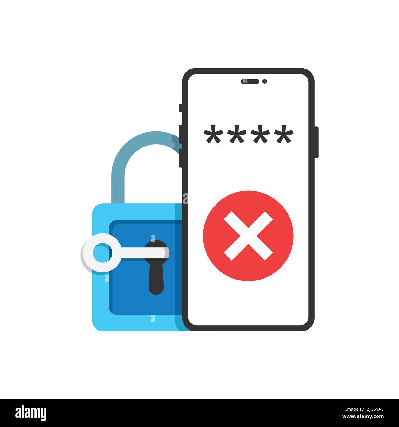 Icona di protezione password in stile piatto. Illustrazione del vettore di autenticazione su sfondo isolato. Concetto di business del segno di verifica dell'accesso. Illustrazione Vettoriale