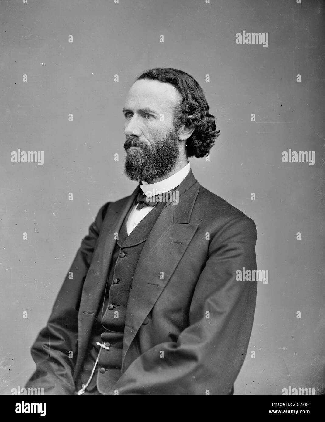 Henderson, on. John B. di Mo., tra il 1865 e il 1880. Delegato alla Convenzione Nazionale Democratica di Charleston S.C. nel 1861. (Castello di Henderson) Briga. Gen. In stato militare nel 1861. [Politico, soldato: Co-autore del tredicesimo emendamento alla Costituzione degli Stati Uniti (che proibisce permanentemente la schiavitù negli Stati Uniti); brigadiere generale nella milizia dello Stato del Missouri dell'esercito dell'Unione]. Foto Stock