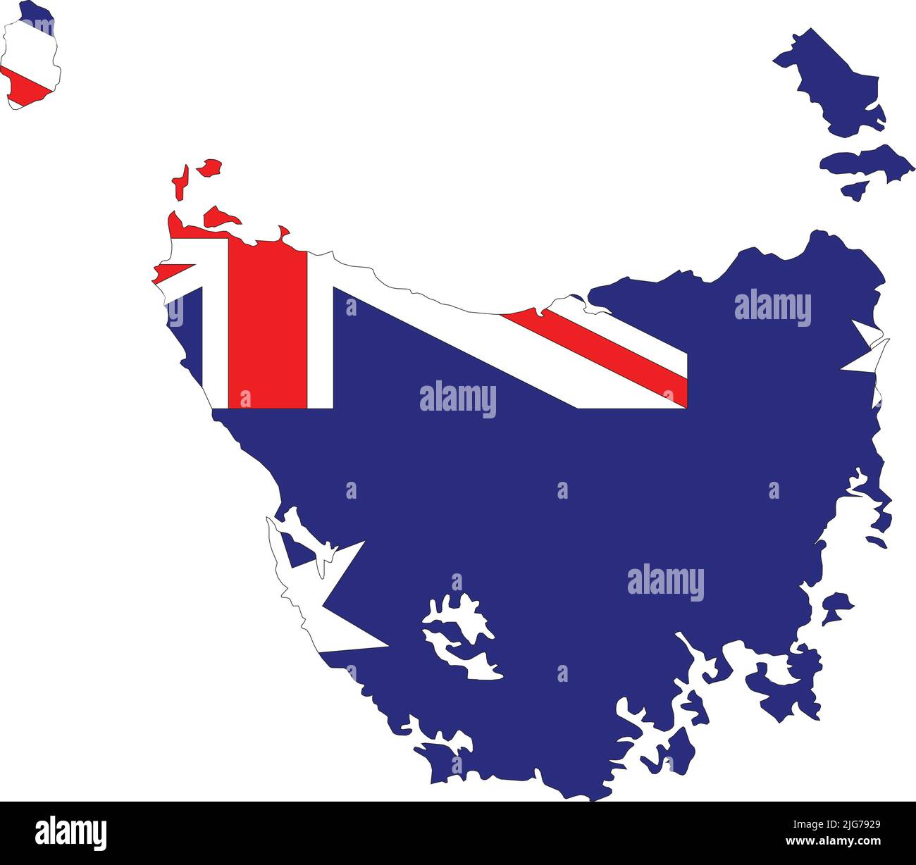 Mappa delle bandiere DI TASMANIA, AUSTRALIA Illustrazione Vettoriale