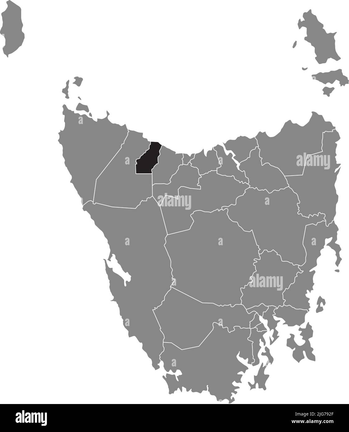 Mappa di localizzazione del BURNIE, TASMANIA Illustrazione Vettoriale