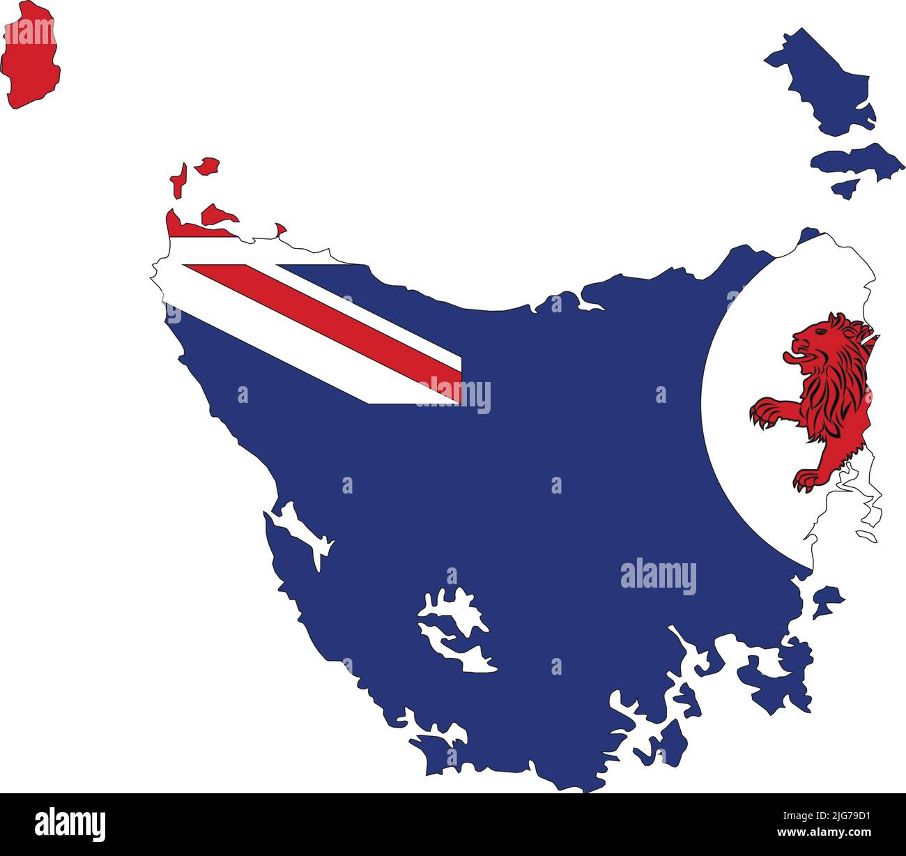Mappa delle bandiere DI TASMANIA, AUSTRALIA Illustrazione Vettoriale