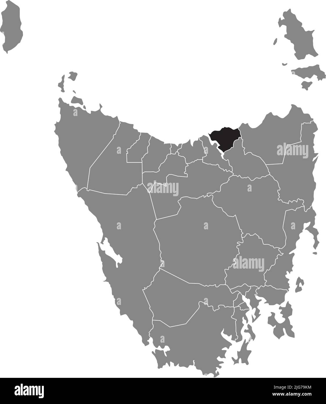 Mappa di localizzazione della CITTÀ DI GEORGE, TASMANIA Illustrazione Vettoriale
