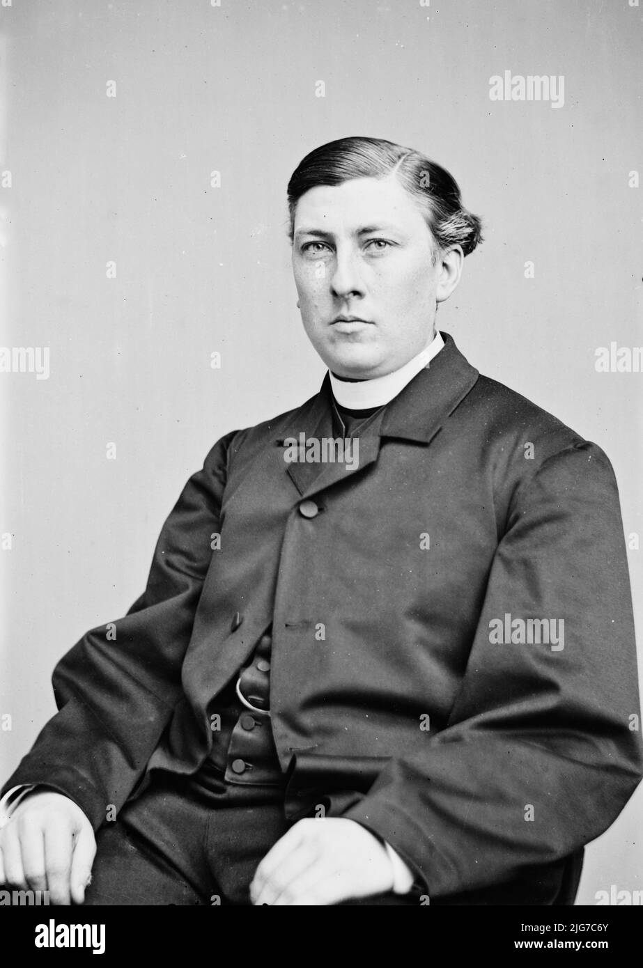 Vescovo Doane, tra il 1855 e il 1865. [Forse un ritratto di George Hobart Doane, in origine sacerdote nella Chiesa episcopale, ma che in seguito divenne cattolico; cappellano nella Brigata del New Jersey del 1st durante la guerra civile; Vescovo di Newark]. Foto Stock
