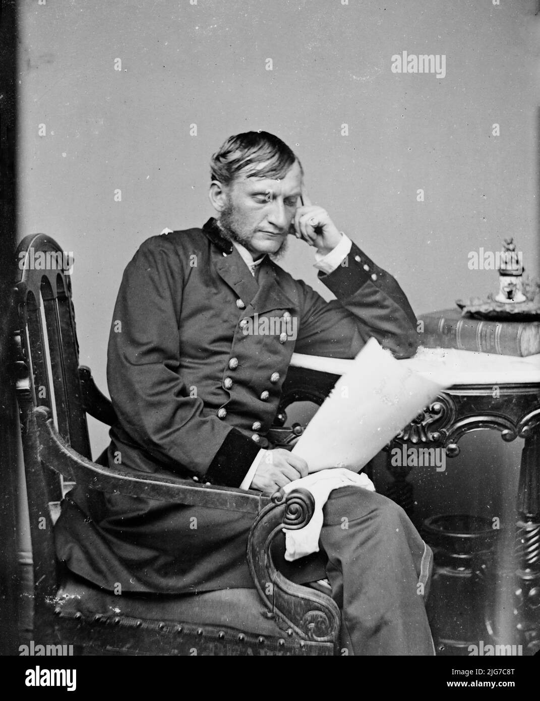 Gen. Judson Kilpatrick, tra il 1855 e il 1865. [Soldato e politico: Ufficiale dell'esercito dell'Unione durante la guerra civile americana; Ministro degli Stati Uniti in Cile]. Foto Stock