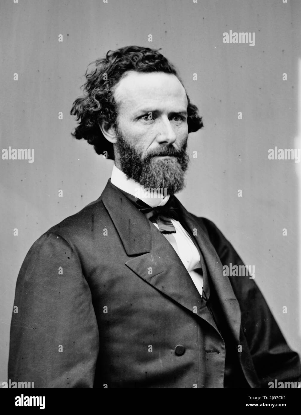 John B. Henderson di Mo., tra il 1855 e il 1865. [Politico, soldato: Co-autore del tredicesimo emendamento alla Costituzione degli Stati Uniti (che proibisce permanentemente la schiavitù negli Stati Uniti); brigadiere generale nella milizia dello Stato del Missouri dell'esercito dell'Unione]. Foto Stock