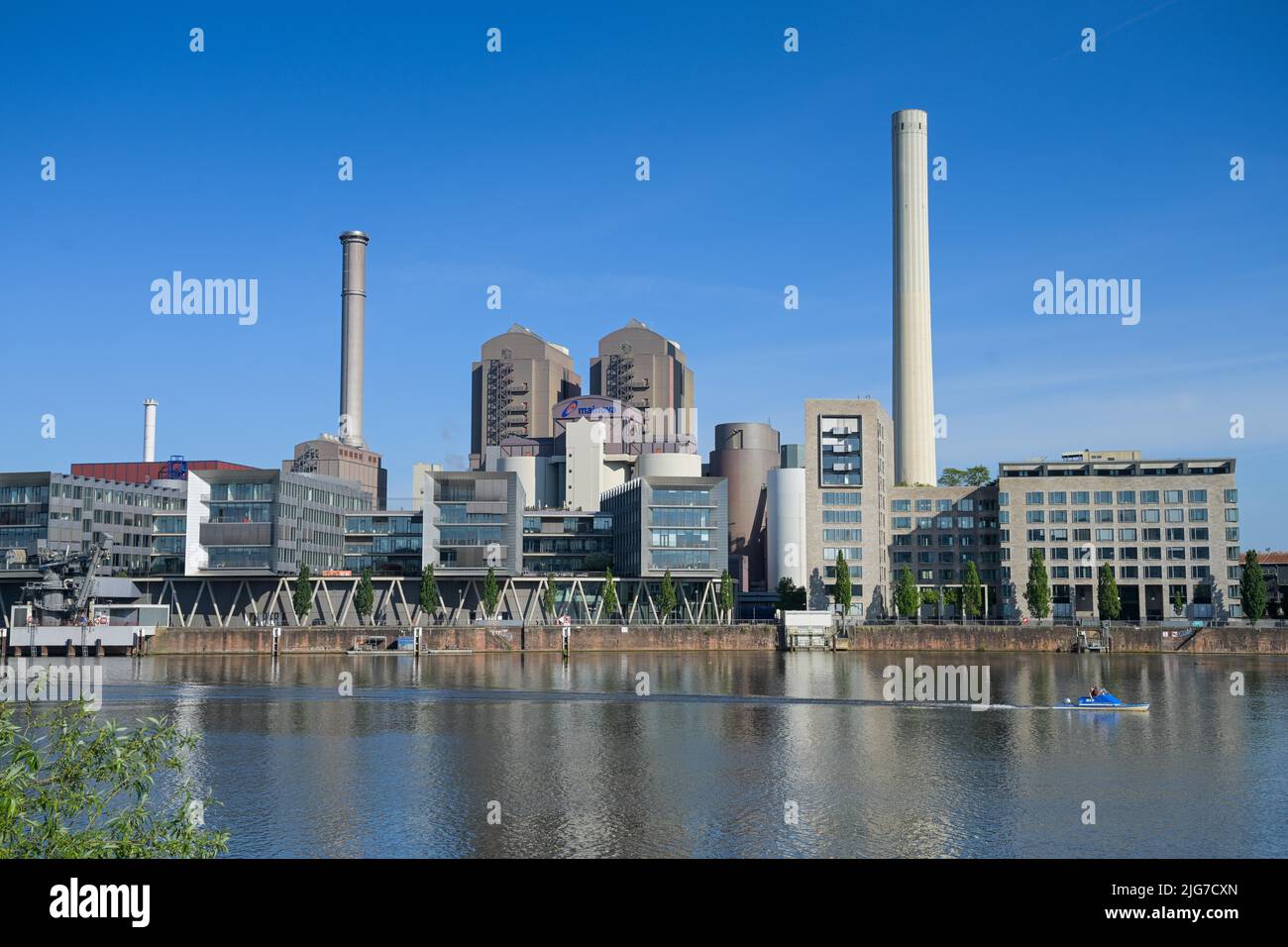 MAINOVA centrale combinata di calore e di potenza West, Main, Frankfurt am Main, Hesse, Germania Foto Stock