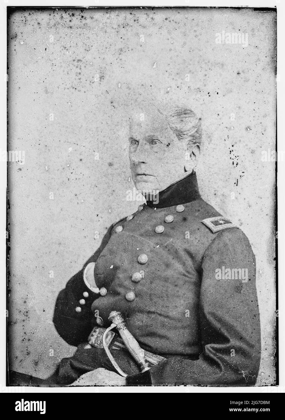 Gen. J.E. Lana, tra il 1855 e il 1865. [Soldato che combatté nella Guerra del 1812, nella Guerra Messicano-americana e nella Guerra civile americana]. Foto Stock