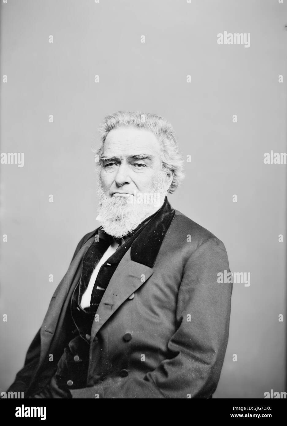 On. Edward Bates, tra il 1855 e il 1865. [Proprietario schiavo, avvocato e politico: Avvocato generale. "Mentre Bates è considerato da alcuni studiosi moderni come "generalmente insimpatico per la causa della libertà afroamericana," emancipò tutti i suoi schiavi, e pagò per il suo ultimo passaggio ex schiavo in Liberia entro il 1851". Foto Stock